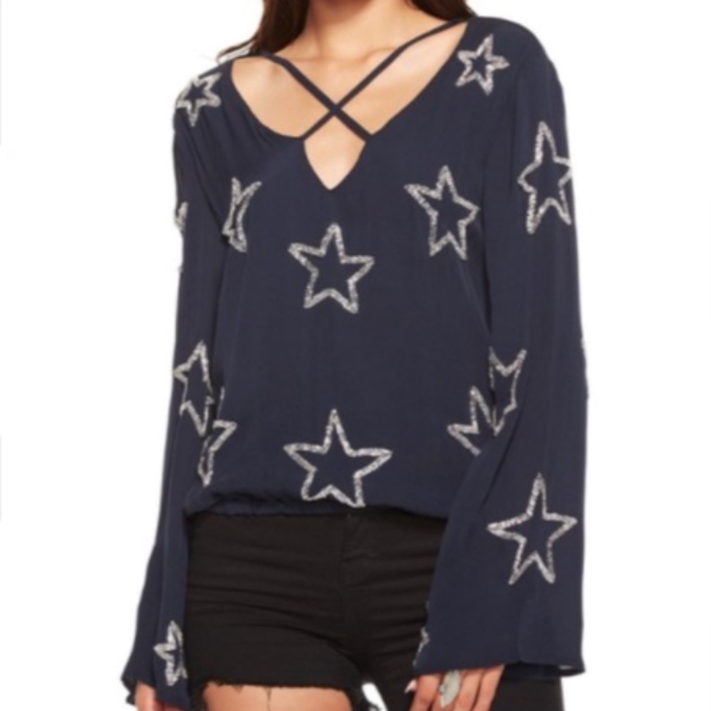 Chaser Star Bell Sleeve Top NWT